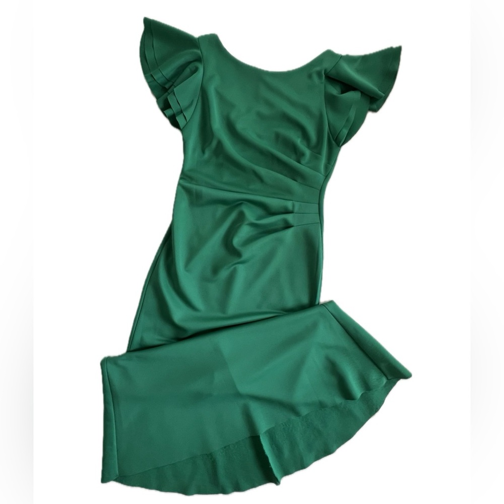 Jessica Howard Green Gown with Ruffle Sleeves. Women’s Size 12.